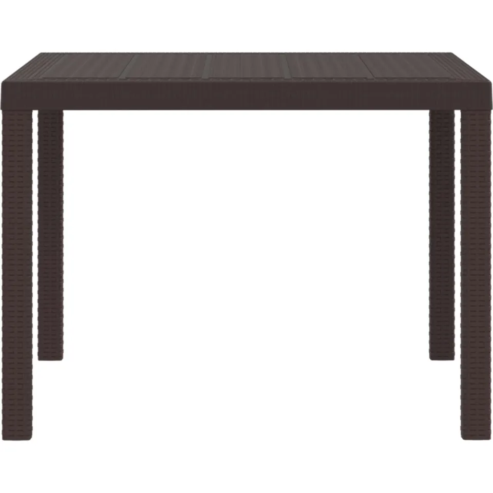 vidaXL Tuinstafel Bruin 100 x 100 x 73 cm poly rattan