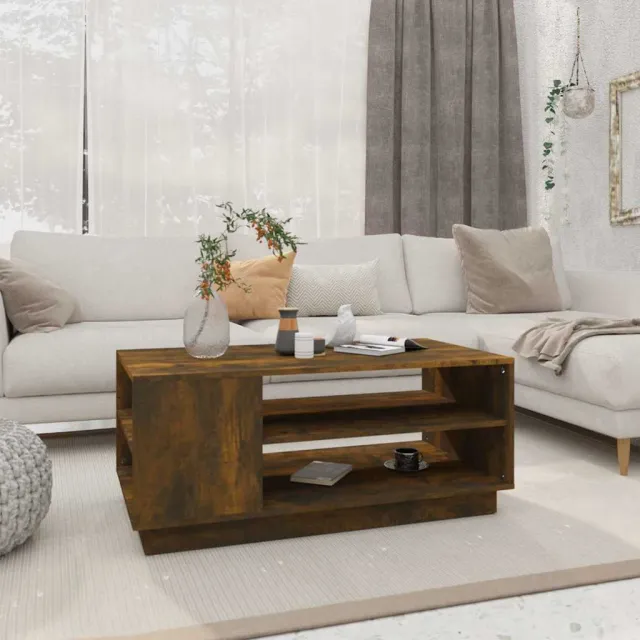 vidaXL Salontafel 102x55x43 cm bewerkt hout gerookt eikenkleurig Bruin