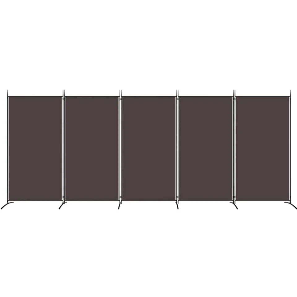 vidaXL Kamerscherm met 5 panelen 433x180 cm stof bruin