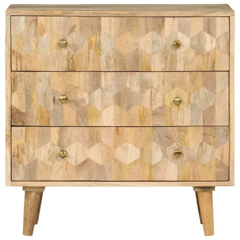 vidaXL Ladekast 70x35x70 cm massief mangohout bruin, foto 3