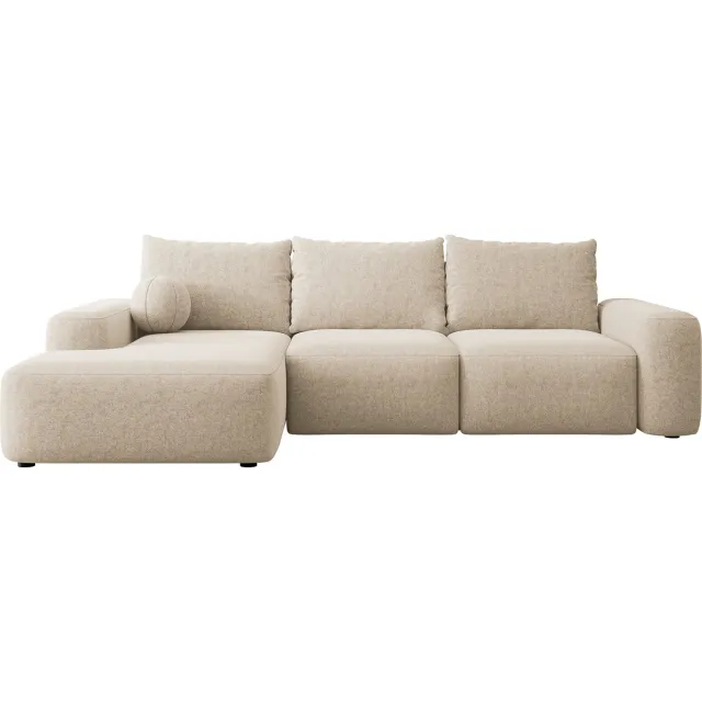 Selsey Hoekbank met slaapfunctie Carnos - beige chenille - linksgericht