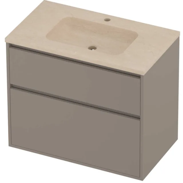 Proline Rollo Badmeubelset Hardsteen Elegant 1 Gat 80x46x67 cm Sand Stone Clay Beige