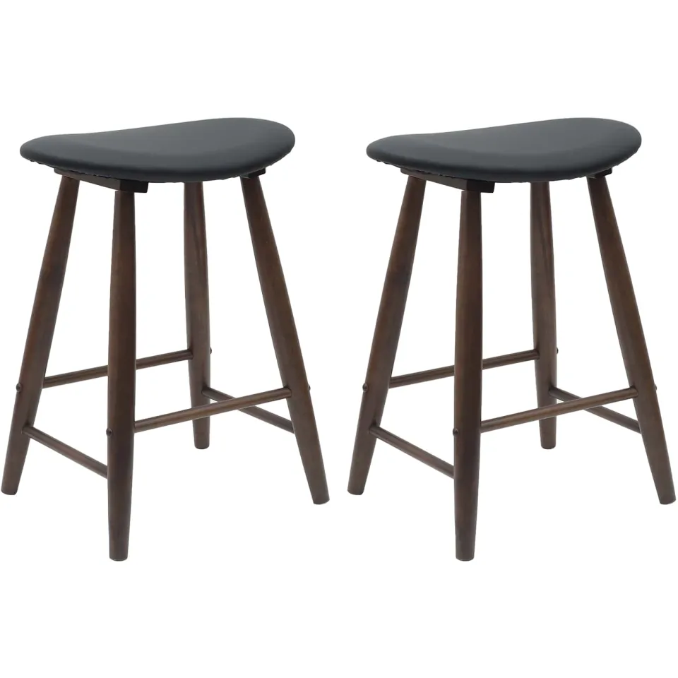 vidaXL Eettafelstoelen 2 st Massief Rubberhout Licht Bruin