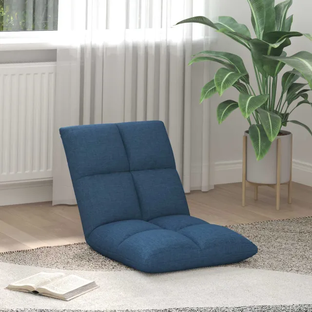 vidaXL Verstelbare vlo stoelen Blauw Stof, foto 2