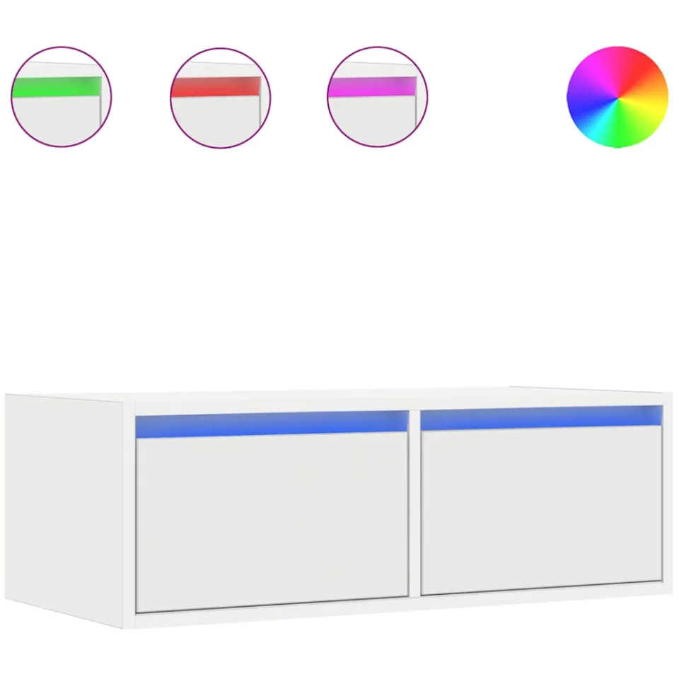 vidaXL Tv-meubel met LED-verlichting 75x35,5x25 cm wit, foto 4