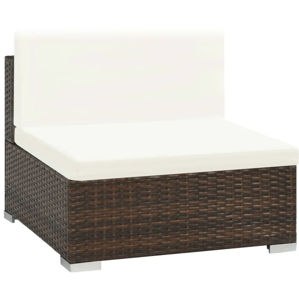 vidaXL 7-delige Loungeset met kussens poly rattan bruin, foto 4