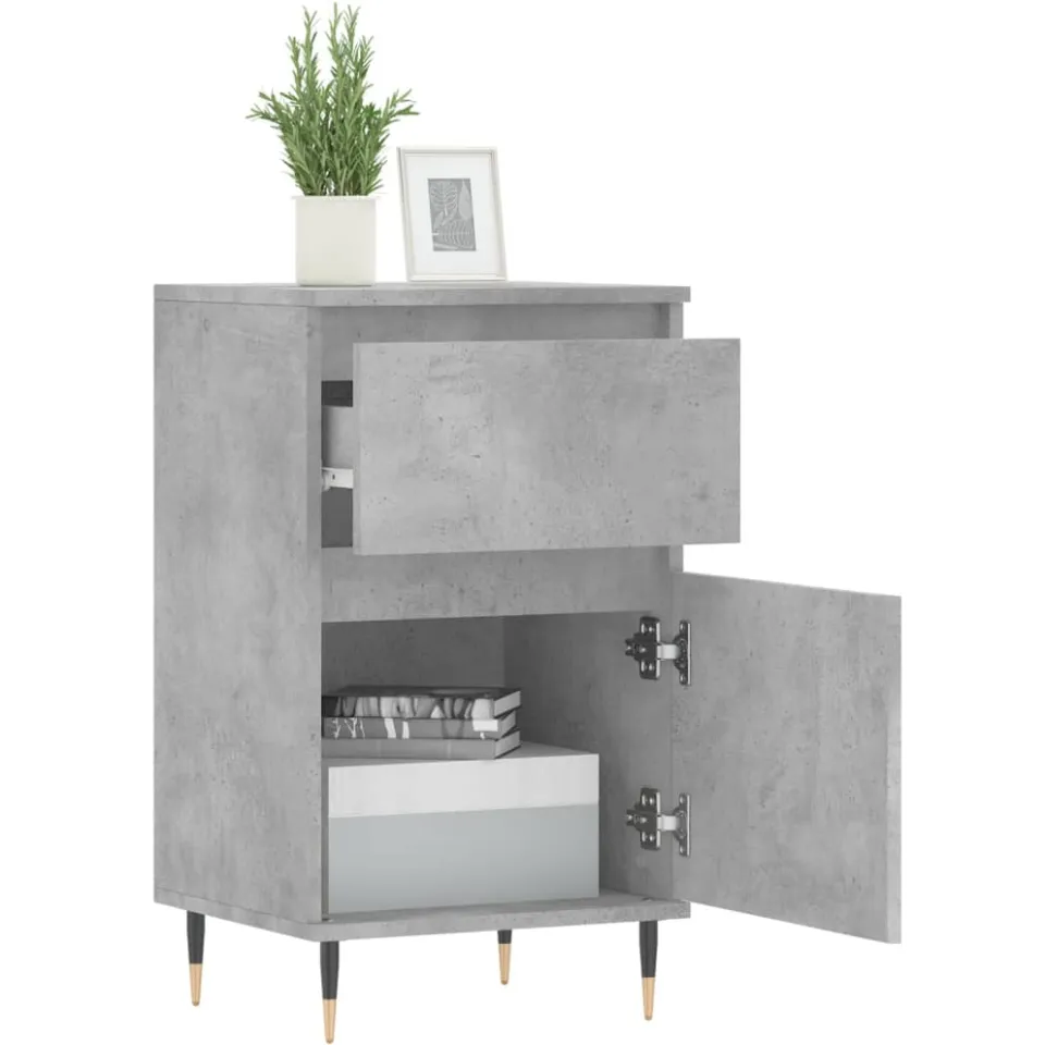 vidaXL Dressoirs 2 st 40x35x70 cm bewerkt hout betongrijs grijs, foto 4
