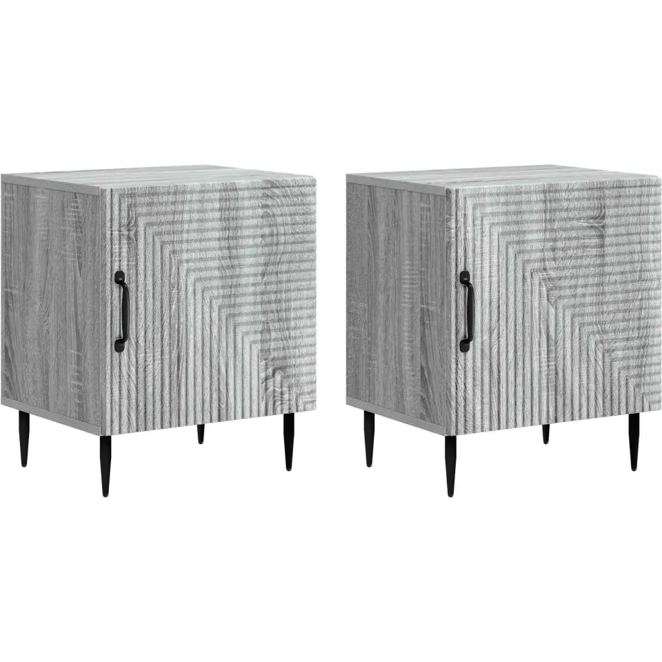 vidaXL Nachtkastje 2 st Grijs sonoma 43 x 34,5 x 50 cm Bewerkt hout, foto 3