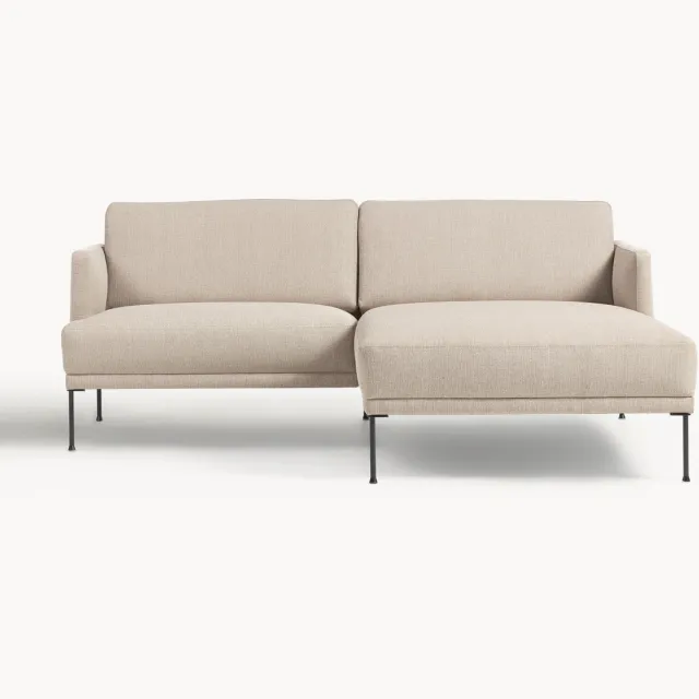 Westwing Collection Kleine beige hoekbank Fluente