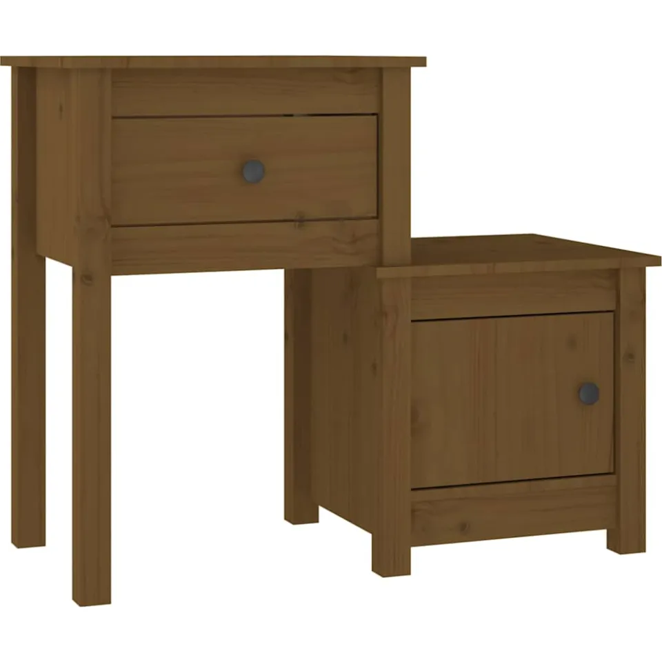 vidaXL Nachtkastjes 2 st 79,5x38x65,5 cm grenenhout honingbruin