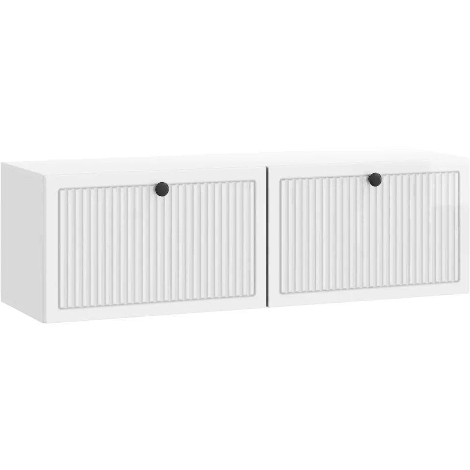 vidaXL Wandbeugel TV-kast Hoogglans Wit 98 x 31 x 30 cm Bewerkt hout, foto 3