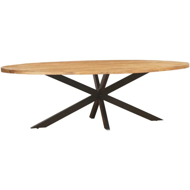 Sfeerwonen Enzo Eettafel ovaal - mango hout - 160 cm - mangohout - industrieel - tafel Naturel