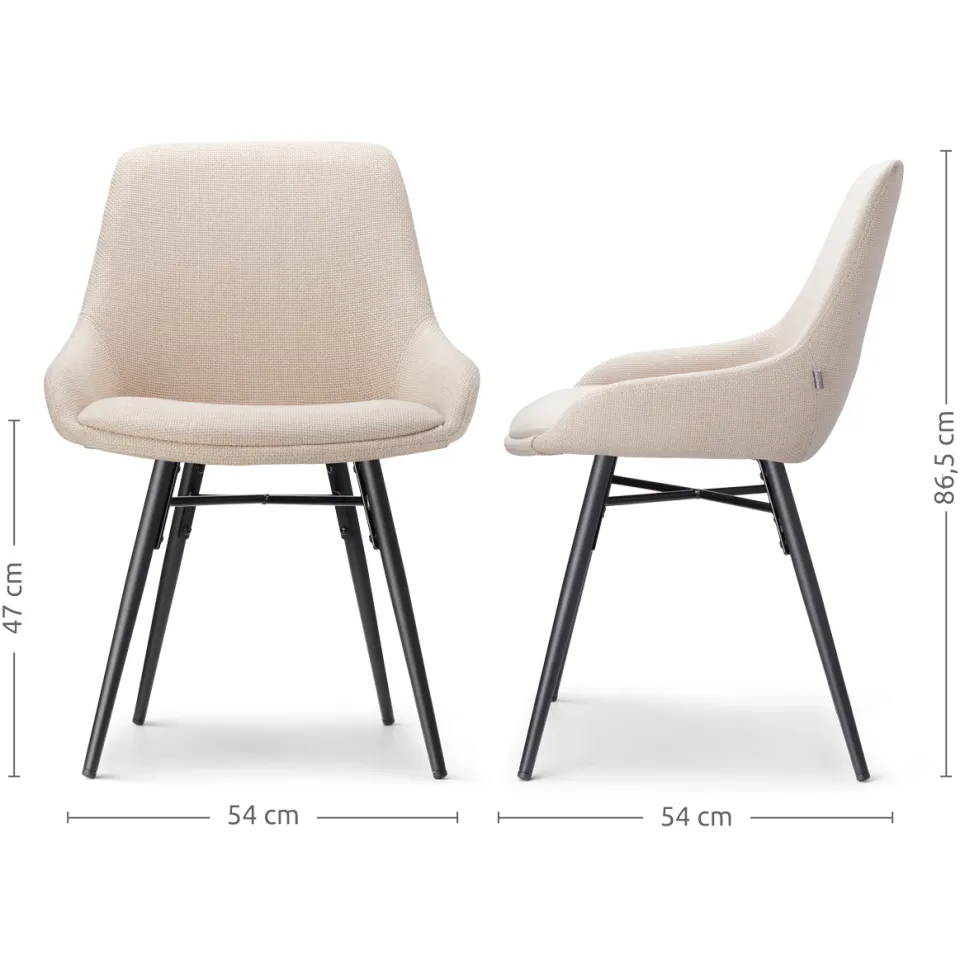 Nolon Nena-Isa eetkamerstoel beige - zwart houten onderstel, foto 3