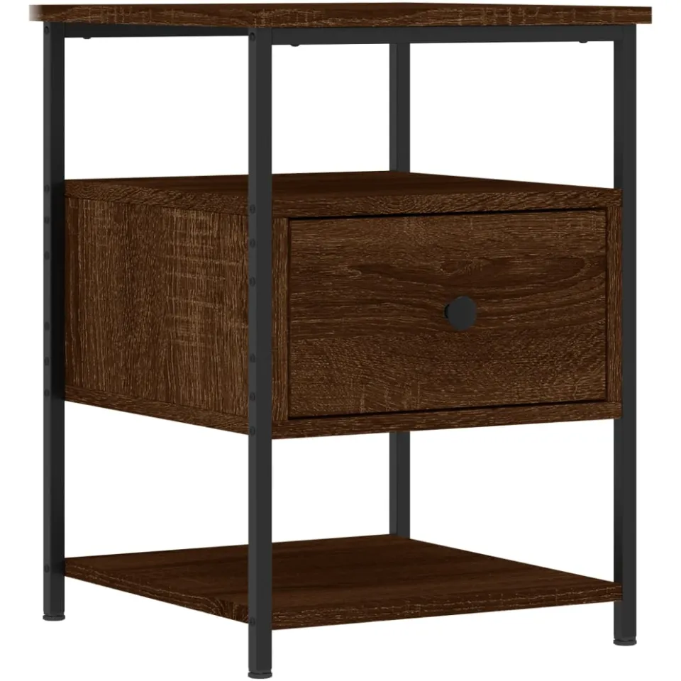 vidaXL Nachtkastjes 2 st 40x42x56 cm bewerkt hout bruin eikenkleur
