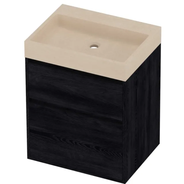 Proline Evoli Badmeubelset Hardsteen Loft 60x46x75 cm Sand Stone Black Oak Eiken