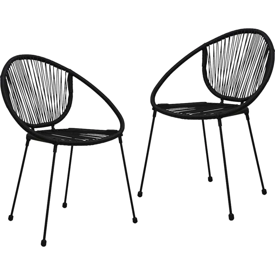 vidaXL 3-delige Tuinset PVC-rattan zwart