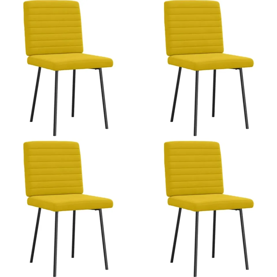 vidaXL Eetkamerstoelen 4 st fluweel geel, foto 3
