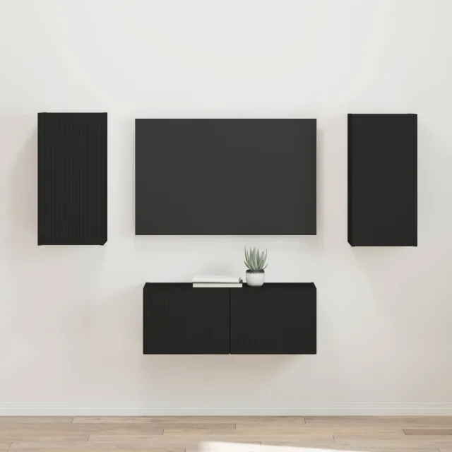vidaXL Tv-meubelset 2 st 78,5 x 31 x 30 cm Zwart, foto 2