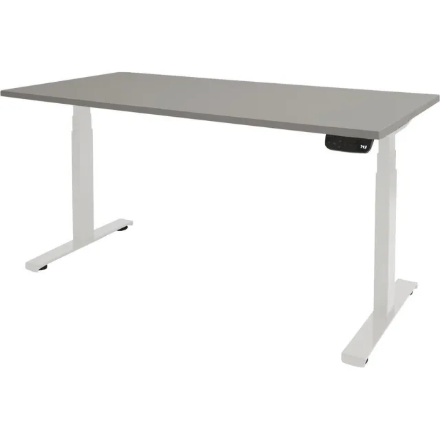 Schaffenburg Zit Sta Bureau - T-poot Elek 160x80 grijs -wit frame