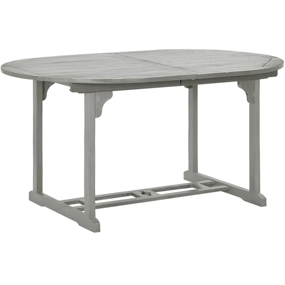 vidaXL Tuintafel 200x100x75 cm massief acaciahout grijs, foto 3
