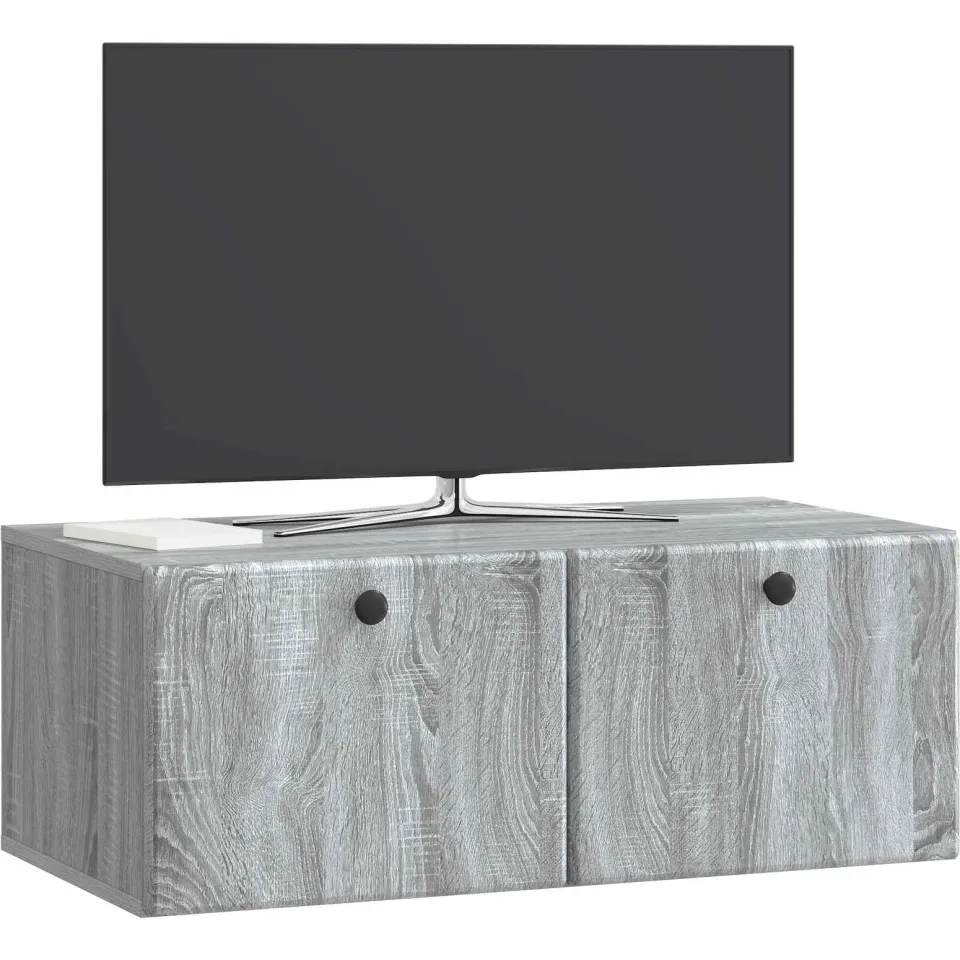 vidaXL Wandbeugel TV-kast 78,5 x 41 x 30 cm Grijs Sonoma Bewerkt hout