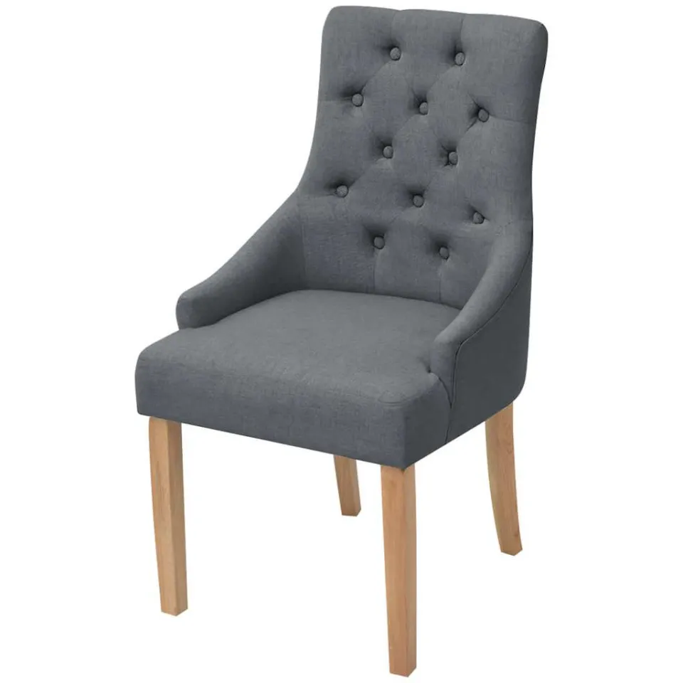 vidaXL Eetkamerstoelen 4 st stof donkergrijs