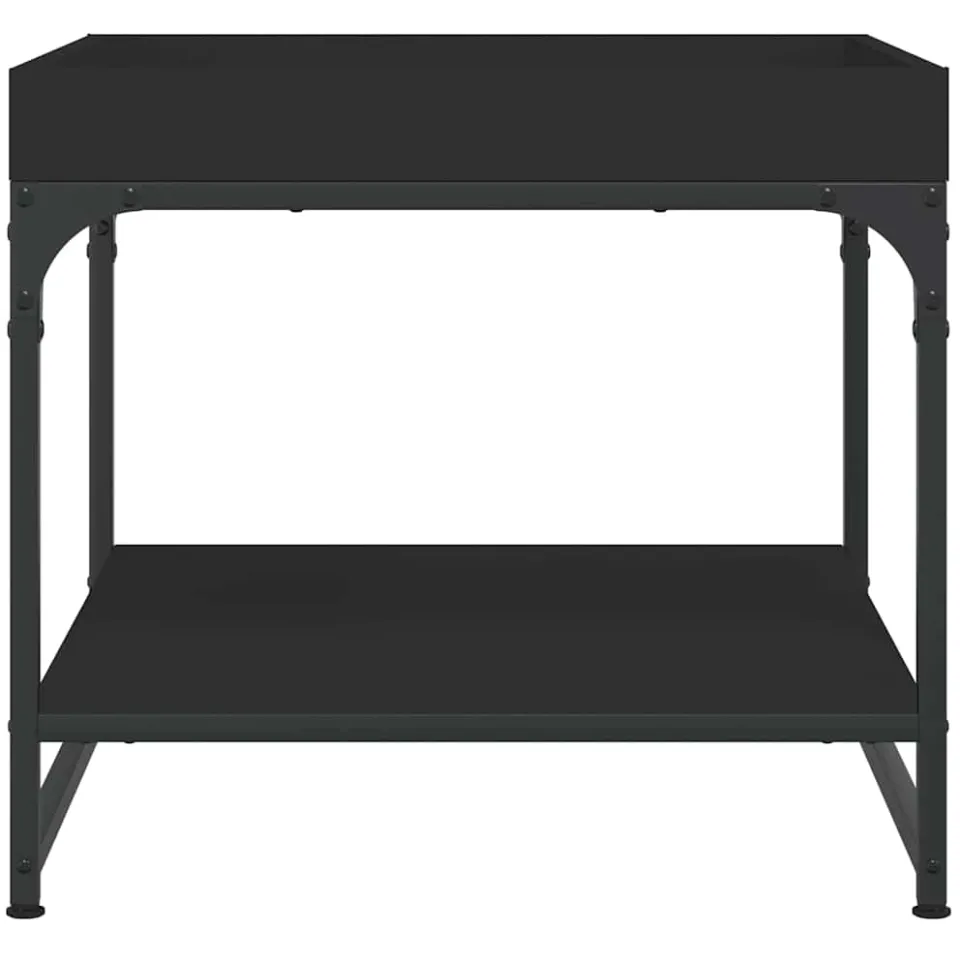 vidaXL Salontafel 49,5x49,5x45 cm bewerkt hout zwart