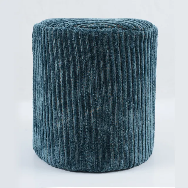 Giga Living Poef Ribbed Blauw - Giga Living