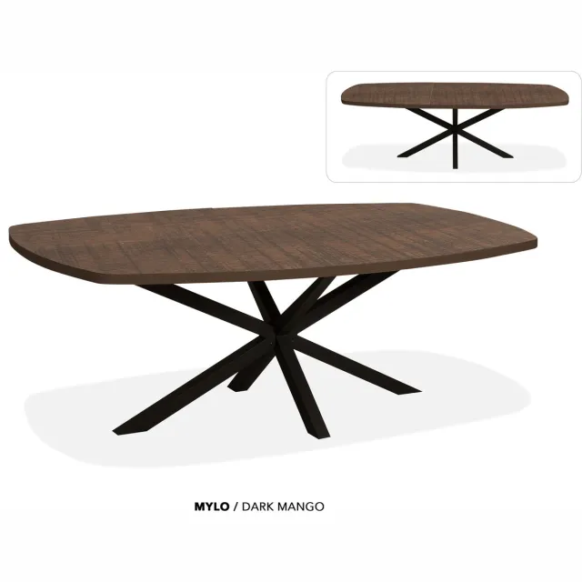 Maxfurn Deens ovale uitschuiftafel 200/260cm | Zeer krasvast | Kleur: Dark mango