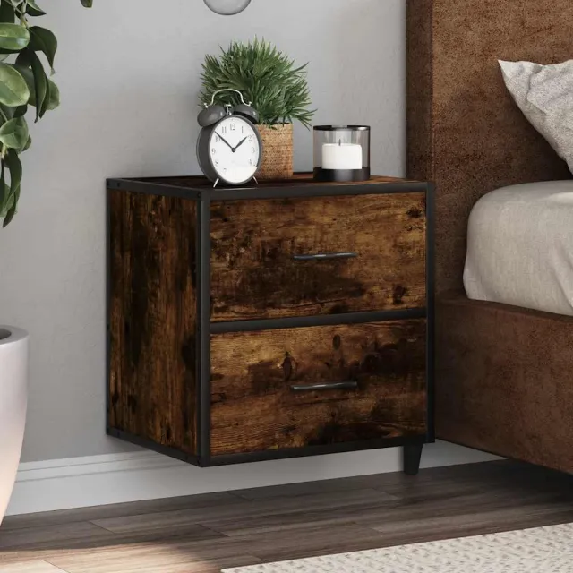 vidaXL Nachtkastjes 2st wandgemonteerd 40x31x39,5cm gerookt eikenkleur Bruin
