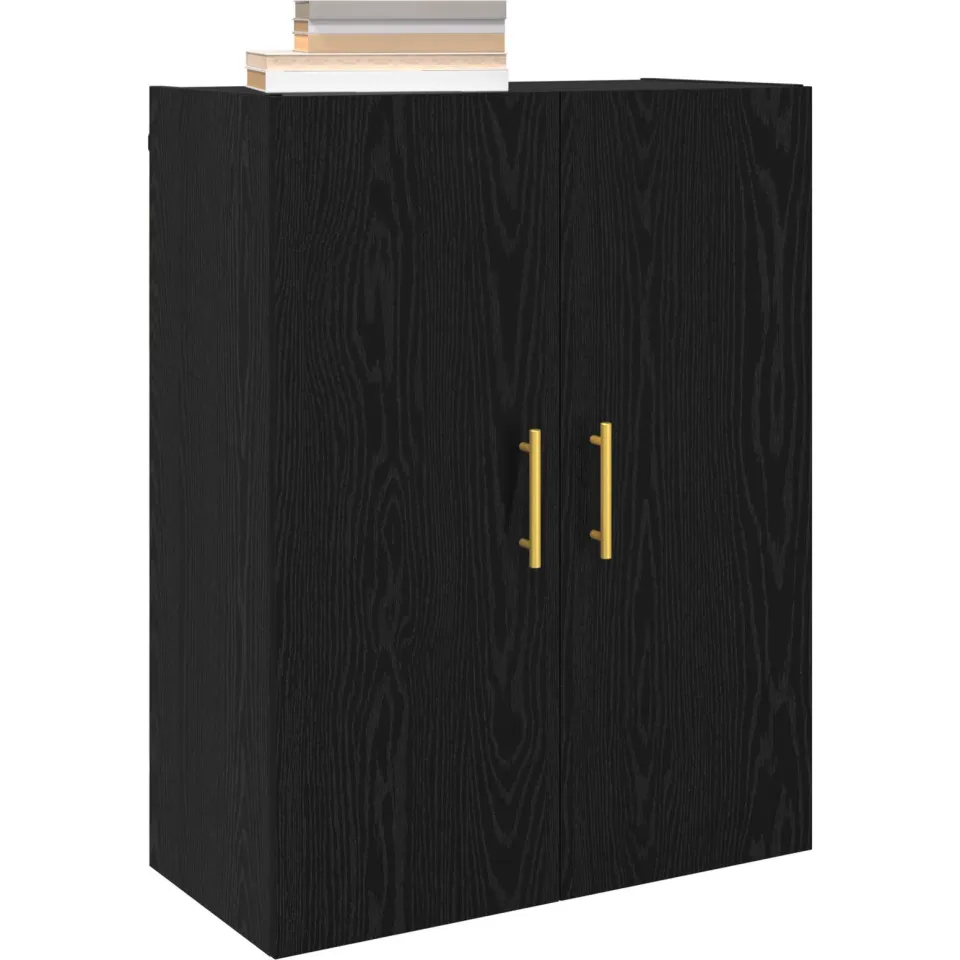 vidaXL Wandkast Zwart Eiken 69,5 x 34 x 90 cm Bewerkt hout