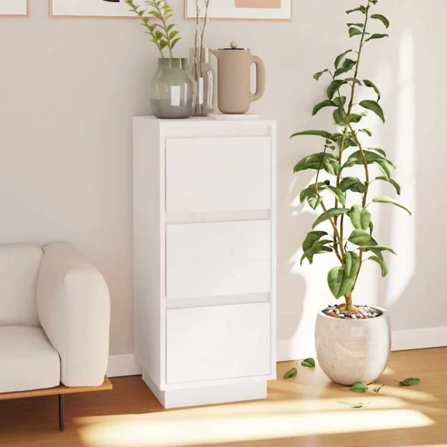 vidaXL Dressoir 32x34x75 cm massief grenenhout wit, foto 2