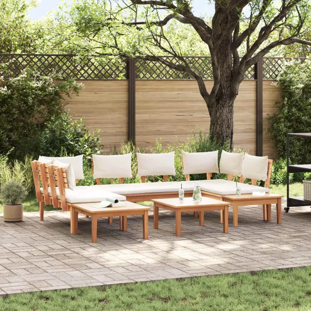 vidaXL Tuinbankenset 4 st Bruin en Crème, foto 2