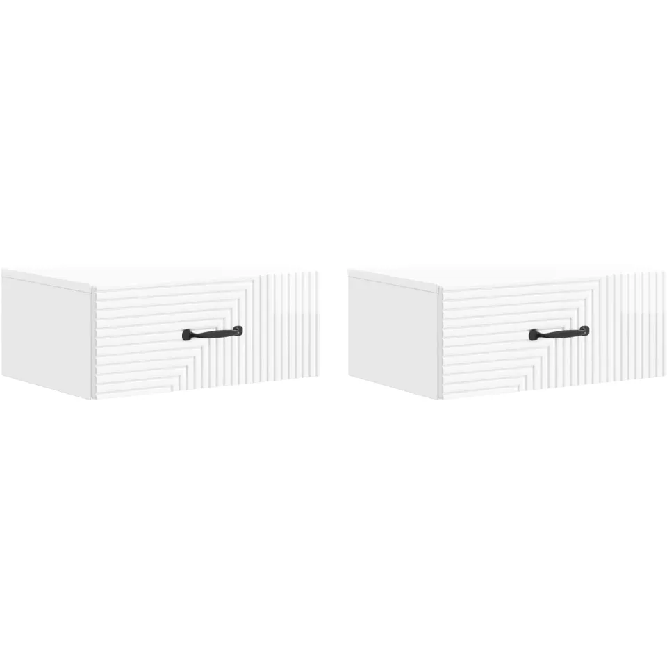 vidaXL Wandbeugel Bedkast 2 st Hoogglans Wit 49 x 34,5 x 20 cm, foto 3