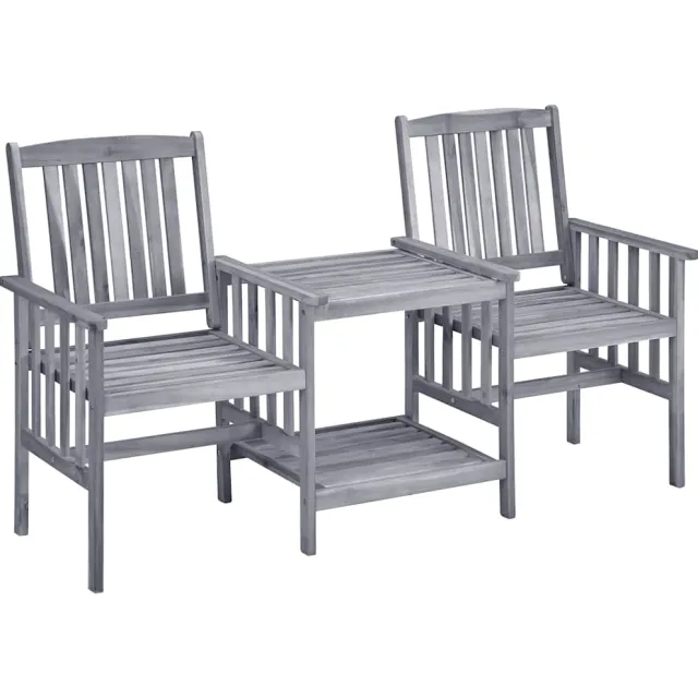 vidaXL Tuinstoelen met theetafel 159x61x92 cm massief acaciahout bruin