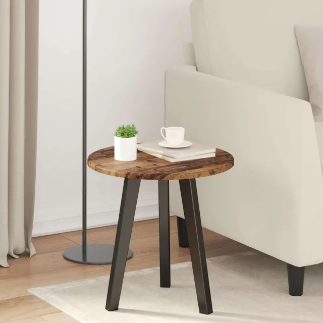 vidaXL Tafelblad Ø 30 x 1,5 cm Rond Bewerkt hout Grijs Sonoma