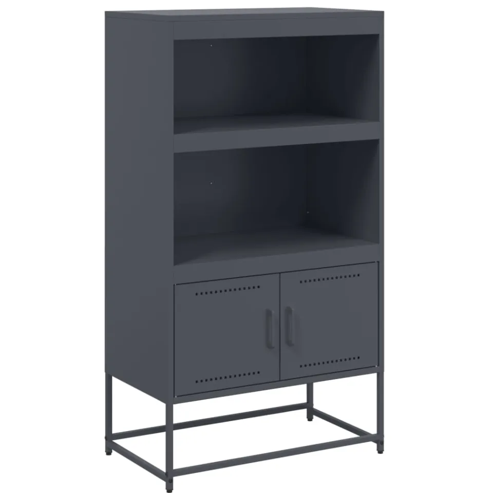 vidaXL Hoge kast 68,5x38,5x123,5 cm staal antracietkleurig