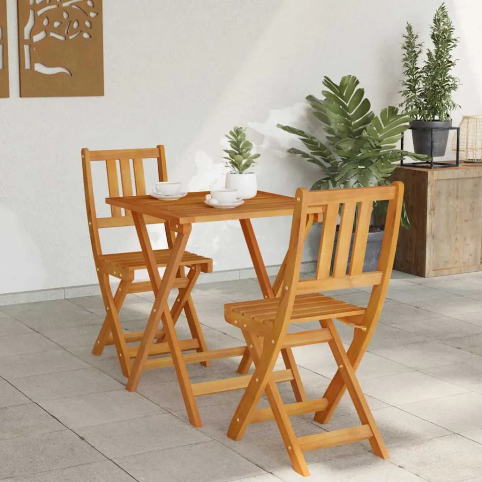 vidaXL Bistroset 3 st Olie naturel Massief Acaciahout, foto 4