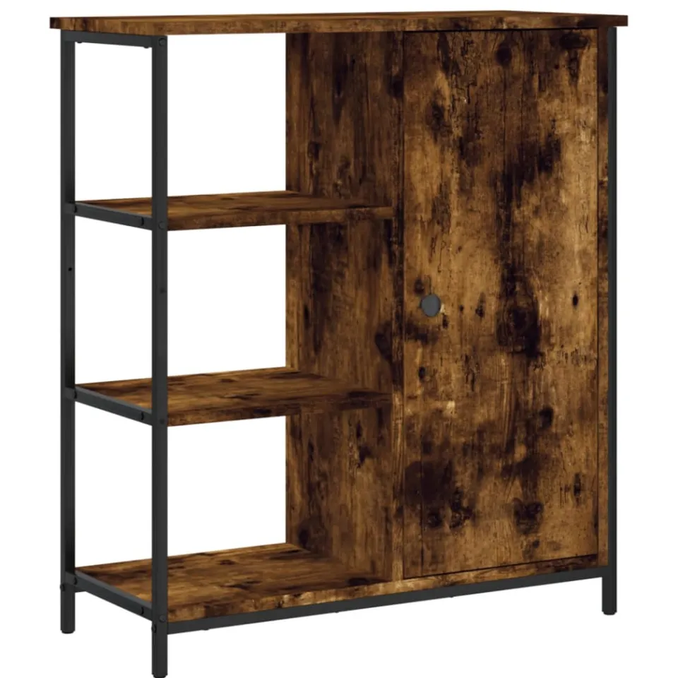 vidaXL Dressoir 70x30x80 cm bewerkt hout gerookt eikenkleurig, foto 3