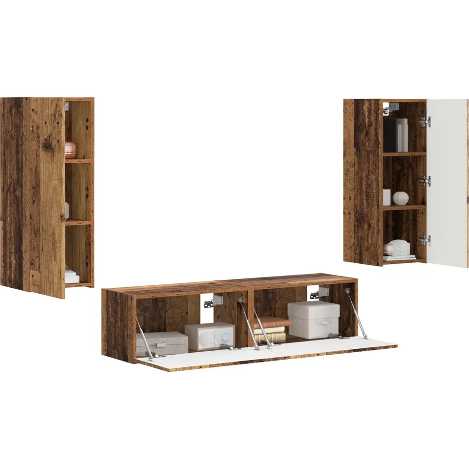 vidaXL Tv-meubelset 2 st 30 x 31 x 80 cm Oudhout Bruin