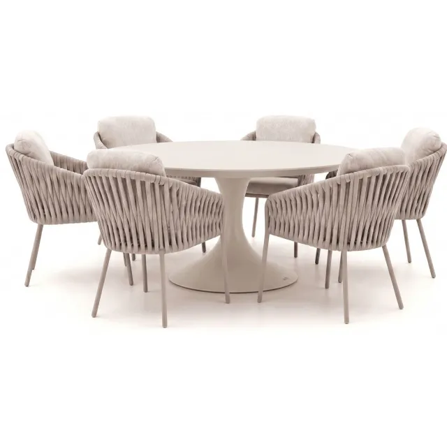 Suns Nappa/Nova ø170cm dining tuinset 7-delig Taupe