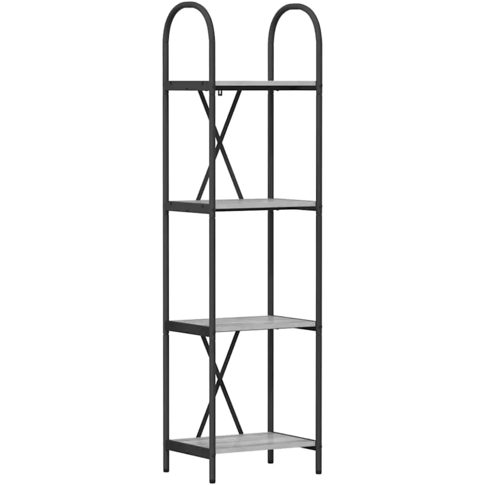 vidaXL Boekenkast 4-laags 40 x 30 x 146 cm Bewerkt hout Grijs Sonoma