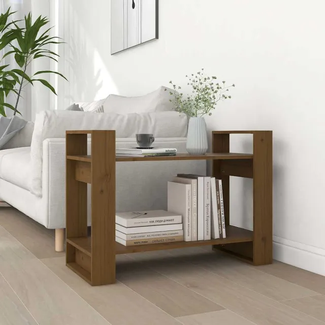 vidaXL Boekenkast/kamerscherm 80x35x56,5 cm massief hout honingbruin bruin, foto 2