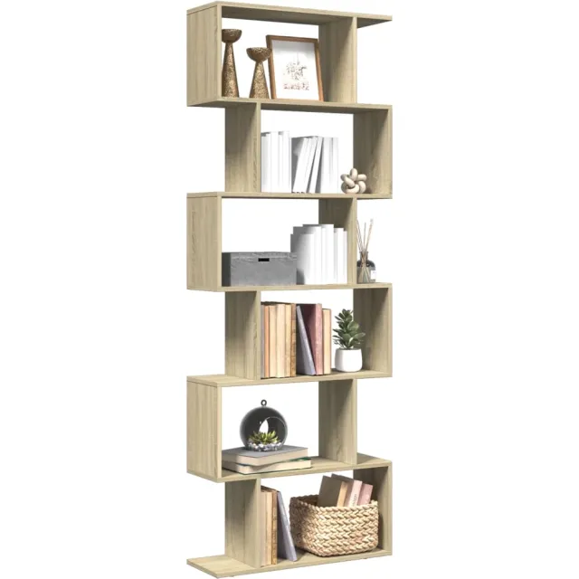 vidaXL Kamerscherm / boekenkast 6-laags 70x24x193 cm hout sonoma eiken Bruin