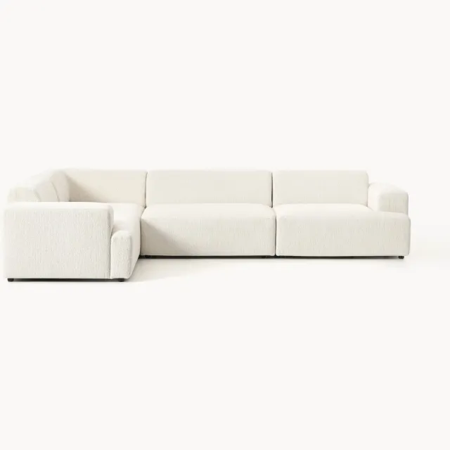 Westwing Collection Grote hoekbank Melva (4-zits) Wit