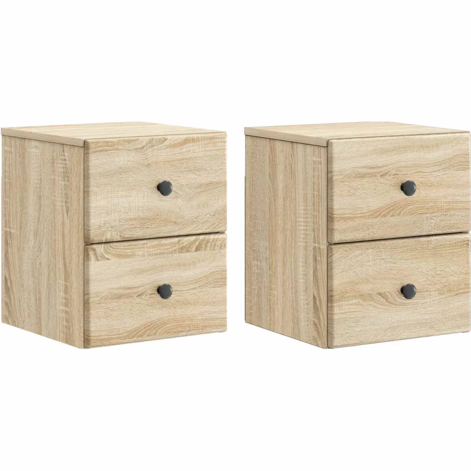 vidaXL Wandbeugel Bedkast 2 st Sonoma Eiken 34,5 x 33 x 40 cm, foto 3