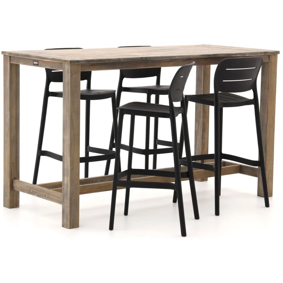 Forza Furniture Forza Pazzia/ROUGH-X 180cm barset 5-delig stapelbaar bruin, foto 4