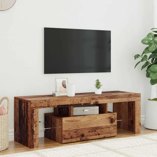 vidaXL Tv-meubel met LED 120x36,5x40 cm bewerkt hout oud hout Bruin