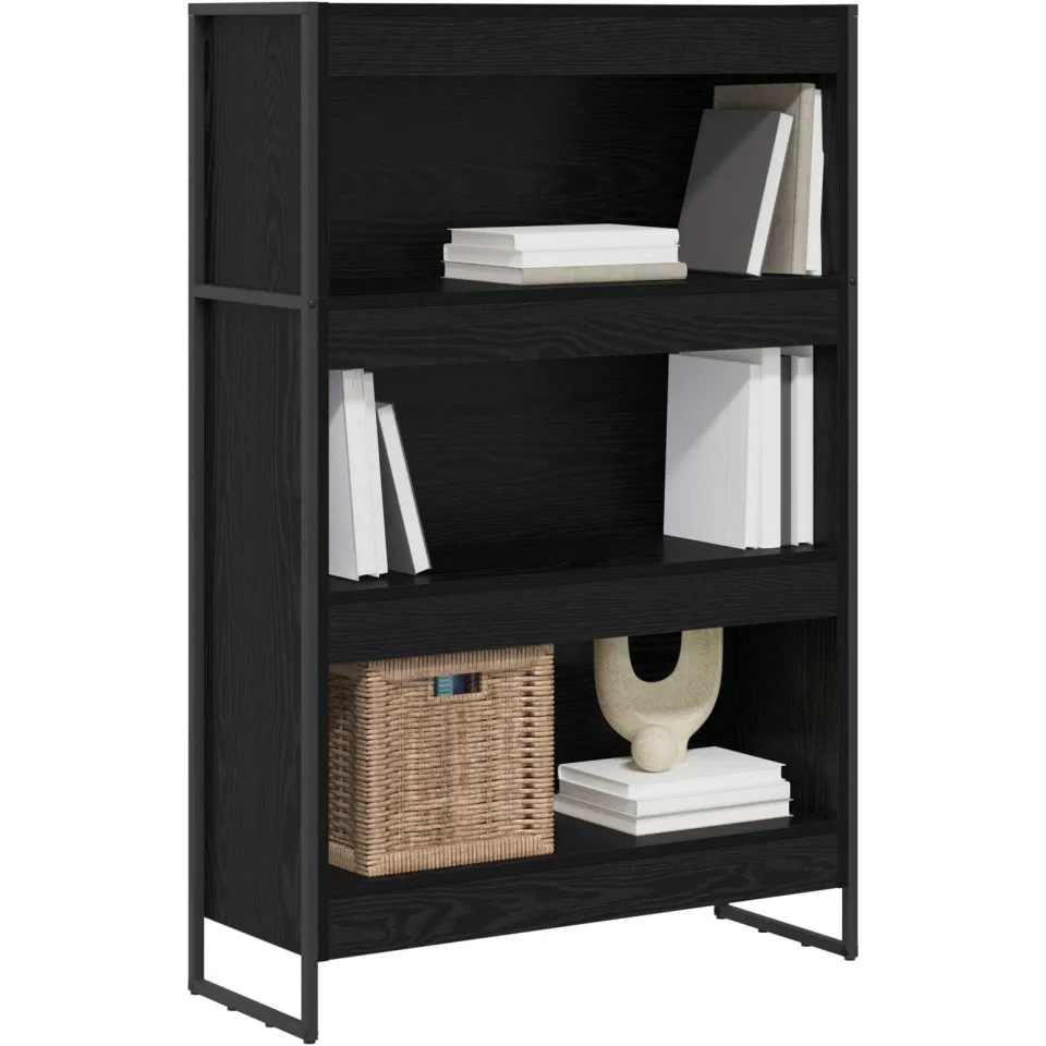 vidaXL Boekenkast 80 x 30 x 121 cm Bewerkt hout Zwart Eiken