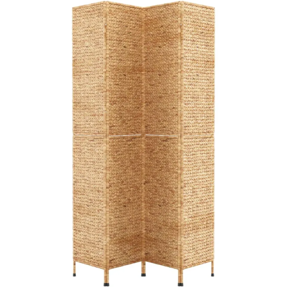 vidaXL Kamerscherm met 4 panelen 163x180 cm waterhyacint bruin, foto 4